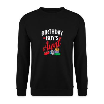 Bauklötze Der Tante Des Geburtstagskindes - Unisex Pullover - Schwarz - Vorne - Alina (178cm) & Michal (187cm)