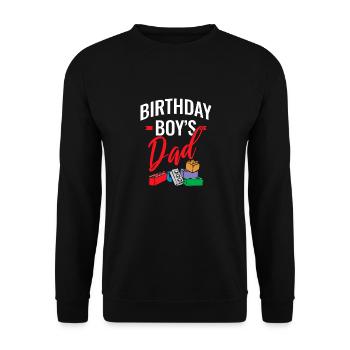 Father of birthday boy builds building blocks - Unisex Sweatshirt - black - Front - Alina (178cm) & Michal (187cm)