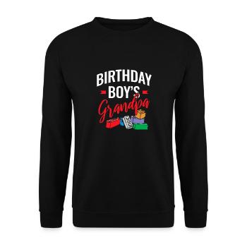 Birthday boy Grandpa building blocks - Unisex Sweatshirt - black - Front - Alina (178cm) & Michal (187cm)