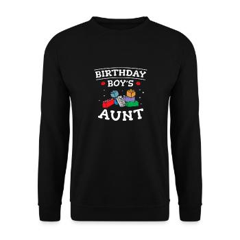 Blocs de construction de la tante du garçon d’anniversaire - Sweat-shirt Unisexe - noir - Devant - Alina (178cm) & Michal (187cm)