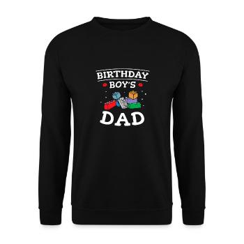 Father of birthday boy builds building blocks - Unisex Sweatshirt - black - Front - Alina (178cm) & Michal (187cm)