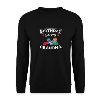 Birthday Kids Grandma Building Blocks - Unisex Sweatshirt - black - Front - Alina (178cm) & Michal (187cm)