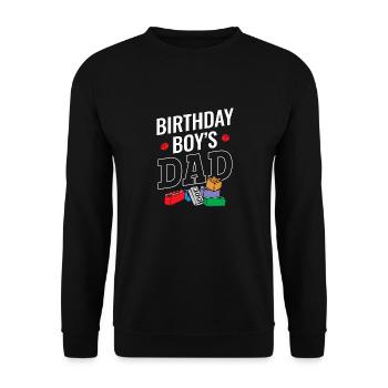 Father of birthday boy builds building blocks - Unisex Sweatshirt - black - Front - Alina (178cm) & Michal (187cm)