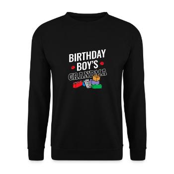 Birthday Kids Grandma Building Blocks - Unisex Sweatshirt - black - Front - Alina (178cm) & Michal (187cm)