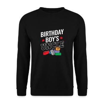 Uncle of the birthday boy Bauklötze - Unisex Sweatshirt - black - Front - Alina (178cm) & Michal (187cm)