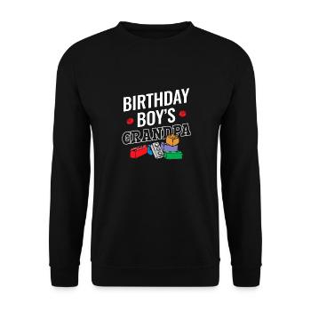 Birthday boy Grandpa building blocks - Unisex Sweatshirt - black - Front - Alina (178cm) & Michal (187cm)