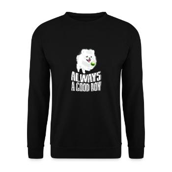 Pomeran immer ein guter Junge - Unisex Pullover - Schwarz - Vorne - Alina (178cm) & Michal (187cm)