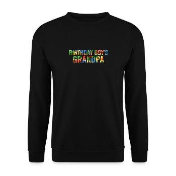 Birthday boy Grandpa building blocks - Unisex Sweatshirt - black - Front - Alina (178cm) & Michal (187cm)