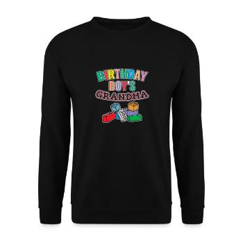 Birthday Kids Grandma Building Blocks - Unisex Sweatshirt - black - Front - Alina (178cm) & Michal (187cm)