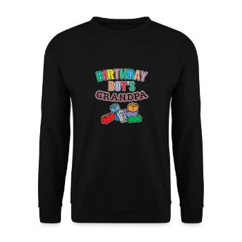 Birthday boy Grandpa building blocks - Unisex Sweatshirt - black - Front - Alina (178cm) & Michal (187cm)