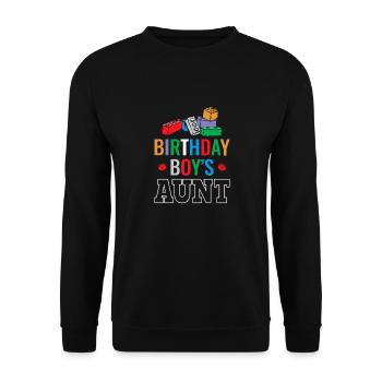 Blocs de construction de la tante du garçon d’anniversaire - Sweat-shirt Unisexe - noir - Devant - Alina (178cm) & Michal (187cm)