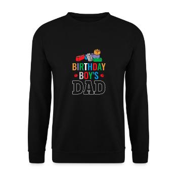 Father of birthday boy builds building blocks - Unisex Sweatshirt - black - Front - Alina (178cm) & Michal (187cm)