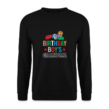 Birthday Kids Grandma Building Blocks - Unisex Sweatshirt - black - Front - Alina (178cm) & Michal (187cm)