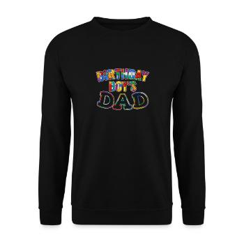 Father of birthday boy builds building blocks - Unisex Sweatshirt - black - Front - Alina (178cm) & Michal (187cm)