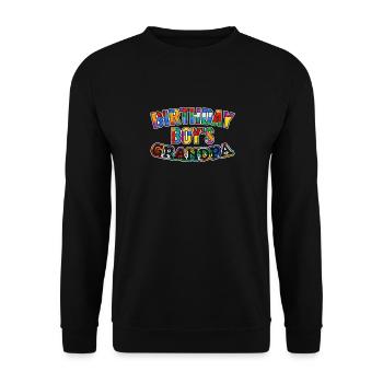 Birthday boy Grandpa building blocks - Unisex Sweatshirt - black - Front - Alina (178cm) & Michal (187cm)