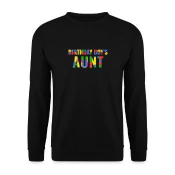 Blocs de construction de la tante du garçon d’anniversaire - Sweat-shirt Unisexe - noir - Devant - Alina (178cm) & Michal (187cm)