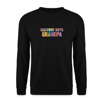 Birthday boy Grandpa building blocks - Unisex Sweatshirt - black - Front - Alina (178cm) & Michal (187cm)