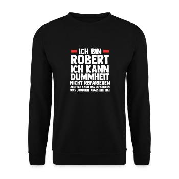 Robert - Unisex Pullover - Schwarz - Vorne - Alina (178cm) & Michal (187cm)