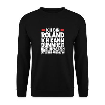 Roland - Unisex Pullover - Schwarz - Vorne - Alina (178cm) & Michal (187cm)