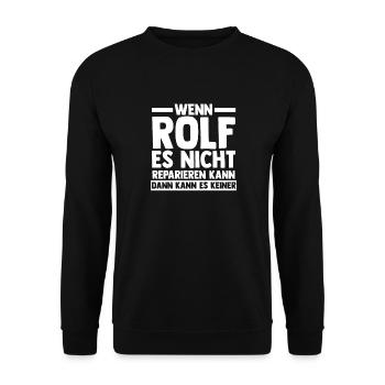 Rolf - Unisex Pullover - Schwarz - Vorne - Alina (178cm) & Michal (187cm)