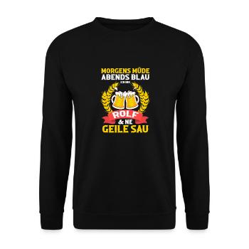 Rolf - Unisex Pullover - Schwarz - Vorne - Alina (178cm) & Michal (187cm)