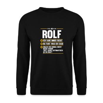 Rolf - Unisex Pullover - Schwarz - Vorne - Alina (178cm) & Michal (187cm)