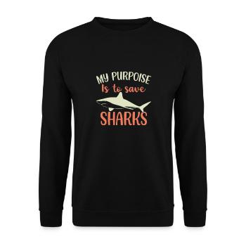 Requins Requins plongeurs Requin - Sweat-shirt Unisexe - noir - Devant - Alina (178cm) & Michal (187cm)