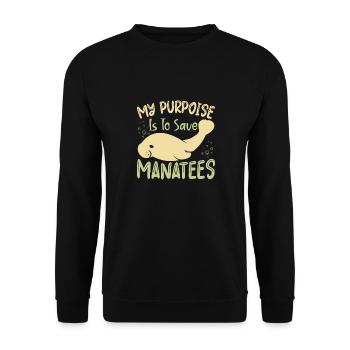 Au fond de moi, je suis un lamantin - Sweat-shirt Unisexe - noir - Devant - Alina (178cm) & Michal (187cm)
