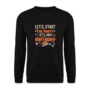 Let's start the party It's my birthday - Unisex Pullover - Schwarz - Vorne - Alina (178cm) & Michal (187cm)