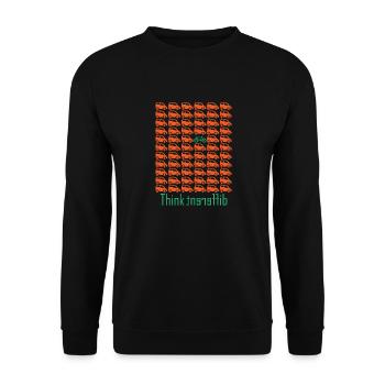 Fahrrad fahren Think Different Gegen den Strom - Unisex Pullover - Schwarz - Vorne - Alina (178cm) & Michal (187cm)