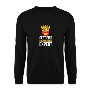 Français Frites Drôles de patates douces Frites Restauration rapide - Sweat-shirt Unisexe - noir - Devant - Alina (178cm) & Michal (187cm)