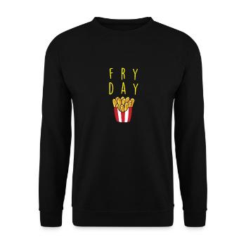 Français Frites Drôles de patates douces Frites Restauration rapide - Sweat-shirt Unisexe - noir - Devant - Alina (178cm) & Michal (187cm)