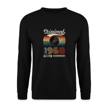 1968 Vintage Birthday Gift Tee Retro Style - Unisex Sweatshirt - black - Front - Alina (178cm) & Michal (187cm)