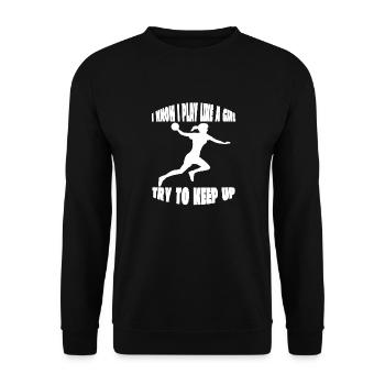 Handballspieler Handballfan Handball Handballteam - Unisex Pullover - Schwarz - Vorne - Alina (178cm) & Michal (187cm)