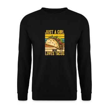 Just A Girl Who Loves Tacos Cinco De Mayo Mexican - Unisex Pullover - Schwarz - Vorne - Alina (178cm) & Michal (187cm)