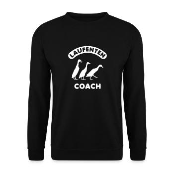 Laufenten indische Laufente Flaschenente Ente - Unisex Pullover - Schwarz - Vorne - Alina (178cm) & Michal (187cm)