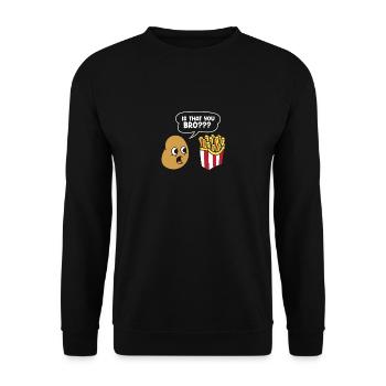Français Frites Drôle d’amateur de restauration rapide Français frites - Sweat-shirt Unisexe - noir - Devant - Alina (178cm) & Michal (187cm)