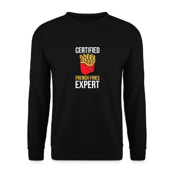 Français Frites Drôle d’amateur de restauration rapide Français frites - Sweat-shirt Unisexe - noir - Devant - Alina (178cm) & Michal (187cm)