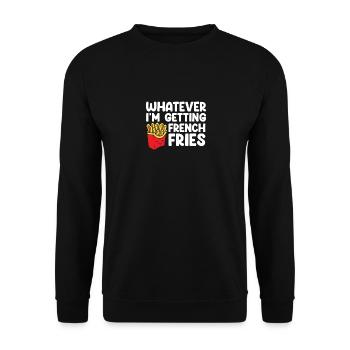 Français Frites Drôle d’amateur de restauration rapide Français frites - Sweat-shirt Unisexe - noir - Devant - Alina (178cm) & Michal (187cm)