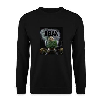 Cadeau Cannabis Relax - Sweat-shirt Unisexe - noir - Devant - Alina (178cm) & Michal (187cm)