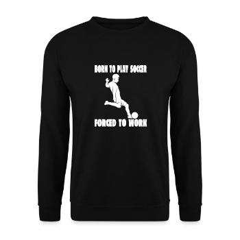 Fußballmannschaft Fußballspieler Fußballdesign - Unisex Pullover - Schwarz - Vorne - Alina (178cm) & Michal (187cm)