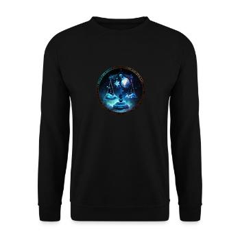 Portez votre signe du zodiaque astrologique avec fierté: Balance - Sweat-shirt Unisexe - noir - Devant - Alina (178cm) & Michal (187cm)