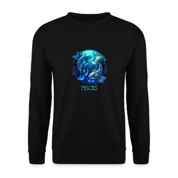Nehmen Sie Ihre Fische-Identität an: Fische Pride Zodiac - Unisex Pullover - Schwarz - Vorne - Alina (178cm) & Michal (187cm)