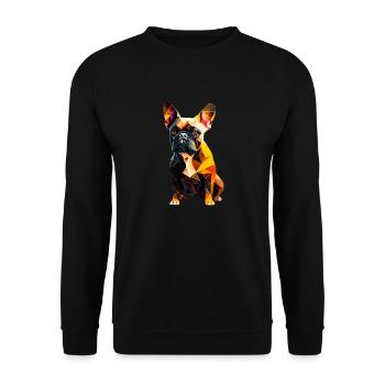 French Bulldog Frenchie Französische Bulldogge - Unisex Sweatshirt - black - Front - Alina (178cm) & Michal (187cm)