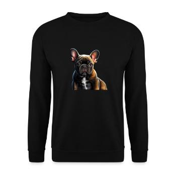 French Bulldog Frenchie Französische Bulldogge - Unisex Sweatshirt - black - Front - Alina (178cm) & Michal (187cm)