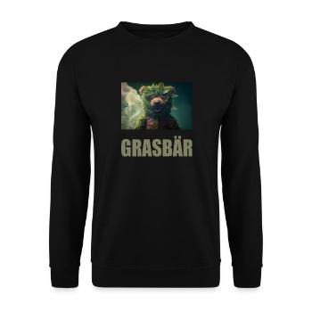 Grasbär Cannabis Weed Hanf Bär - Unisex Pullover - Schwarz - Vorne - Alina (178cm) & Michal (187cm)