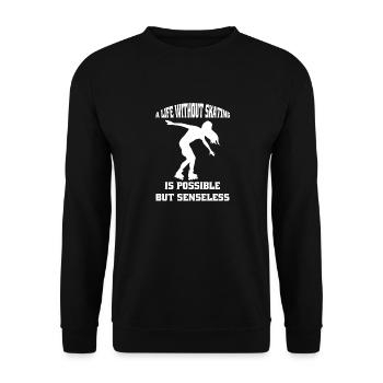 Rollschuh skaten Inliner Geschenk Inline Skater - Unisex Pullover - Schwarz - Vorne - Alina (178cm) & Michal (187cm)