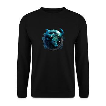 Portez votre signe du zodiaque astrologique avec fierté: Taureau - Sweat-shirt Unisexe - noir - Devant - Alina (178cm) & Michal (187cm)