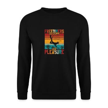 Freitaucher tauchen tief spruch tauchen - Unisex Pullover - Schwarz - Vorne - Alina (178cm) & Michal (187cm)
