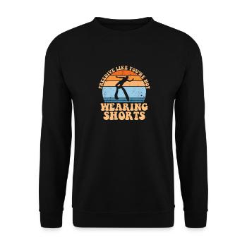 Freitauchen wie ohne hose taucher lustig - Unisex Pullover - Schwarz - Vorne - Alina (178cm) & Michal (187cm)